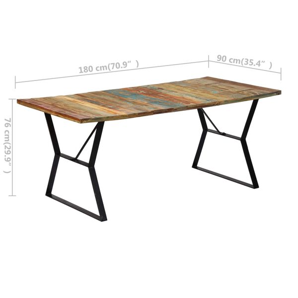 vidaXL Τραπεζαρία 180 x 90 x 76 εκ. από Μασίφ Ανακυκλωμένο Ξύλο