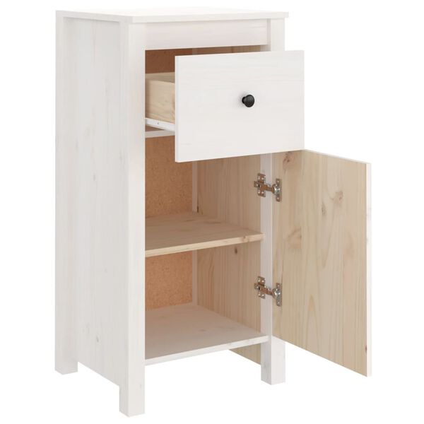vidaXL Ντουλάπι Λευκό 40x35x80 εκ. από Μασίφ Ξύλο Πεύκου