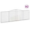 vidaXL Συρματοκιβώτια Τοξωτά 2 τεμ. 400x30x120/140 εκ. Γαλβαν. Ατσάλι
