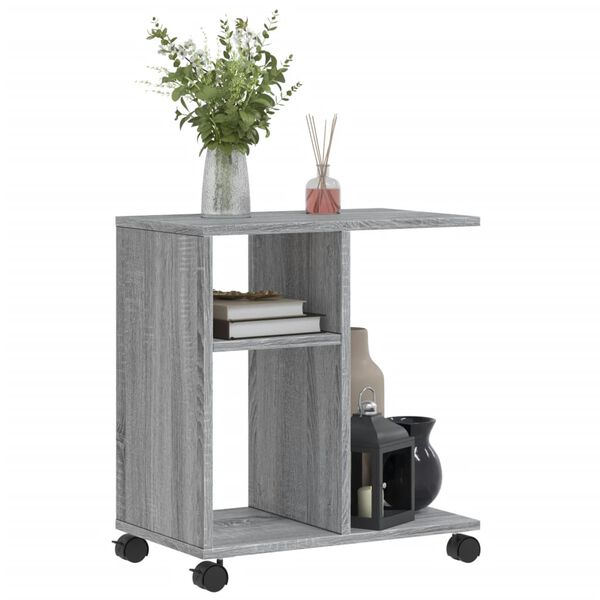 vidaXL Βοηθητικό Τραπέζι με Ρόδες Γκρι Sonoma 50x30x55 εκ Επεξ. Ξύλο