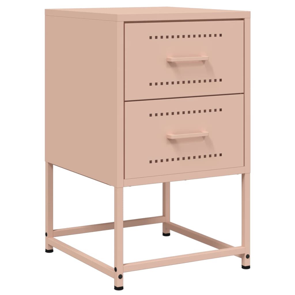 vidaXL Κομοδίνο Ροζ 36x39x60,5 εκ. από Χάλυβα