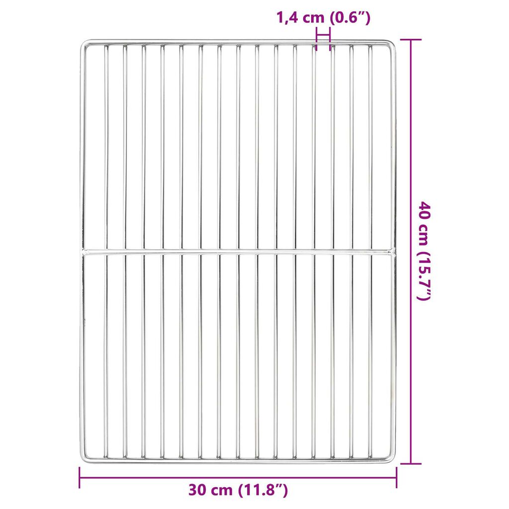 vidaXL BBQ Grill Grate Ορθογώνιο 40x30 εκ. 304 Ανοξείδωτο Ατσάλι
