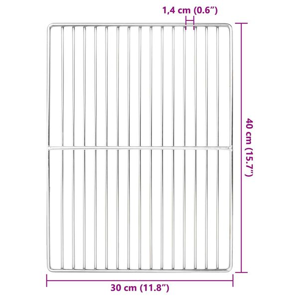 vidaXL BBQ Grill Grate Ορθογώνιο 40x30 εκ. 304 Ανοξείδωτο Ατσάλι