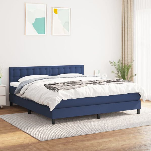 vidaXL &Kappa;&rho;&epsilon;&beta;ά&tau;&iota; Boxspring &mu;&epsilon; &Sigma;&tau;&rho;ώ&mu;&alpha; &Mu;&pi;&lambda;&epsilon; 160x200 &epsilon;&kappa;. &Upsilon;&phi;&alpha;&sigma;&mu;ά&tau;&iota;&nu;&omicron;