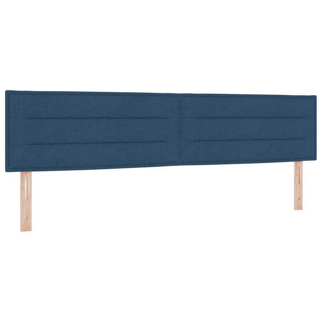 vidaXL Κρεβάτι Box Spring με Στρώμα & LED Μπλε 200x200 εκ Υφασμα