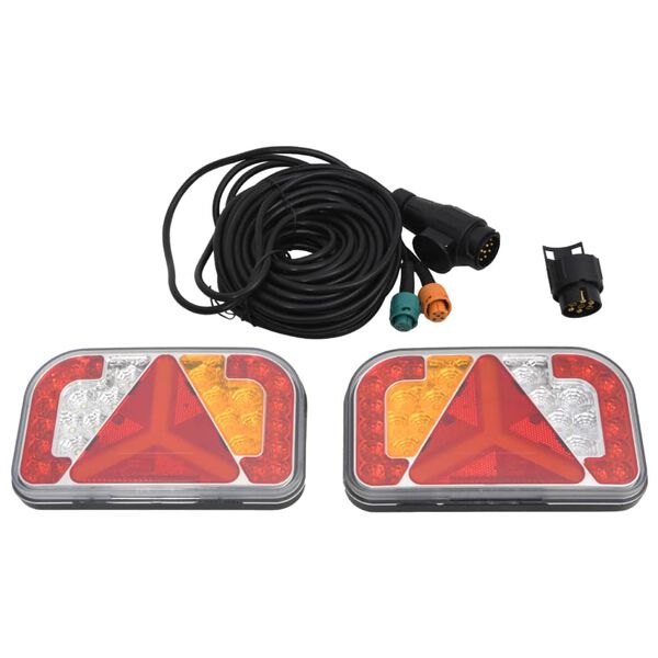 vidaXL Φώτα Τρέιλερ 2 Τεμ. Κόκκινα 24 x 5 x 14,5 εκ. με Λαμπτήρα 12V