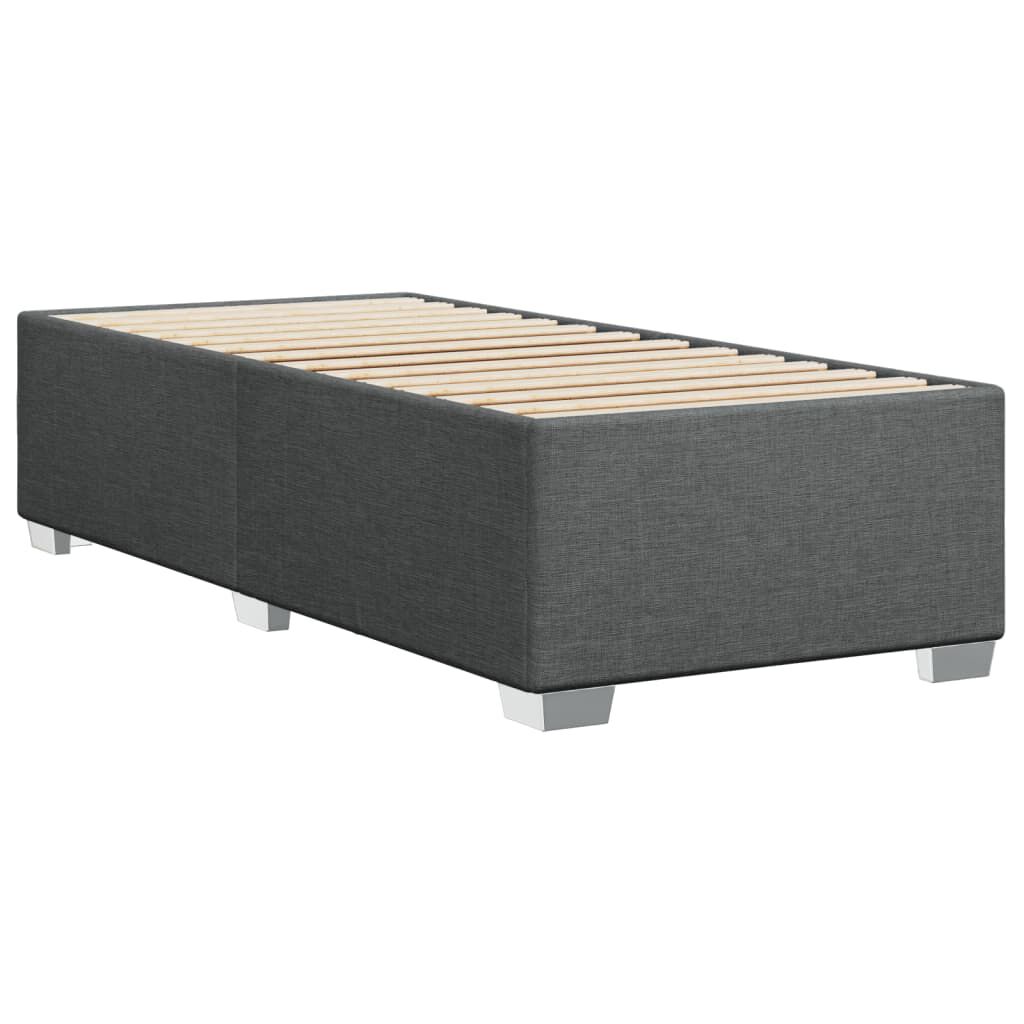 vidaXL Κρεβάτι Boxspring με Στρώμα Σκούρο Γκρι 100x200 εκ. Υφασμάτινο