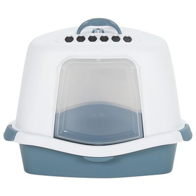 vidaXL Τουαλέτα Γάτας Λευκή / Μπλε 56 x 40 x 40 εκ. από Πολυπροπυλένιο