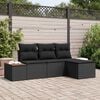 vidaXL με μαξιλάρι Ρυθμιζόμενος 4 pcs Μαύρο