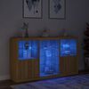 vidaXL Μπουφές με Φώτα LED Sonoma Δρυς 181,5 x 37 x 100 εκ.