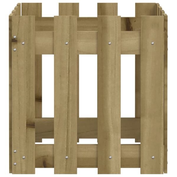 vidaXL Ζαρντινιέρα με Σχέδιο Φράχτη 40x40x40 εκ. Εμποτισμ. Ξύλο Πεύκου