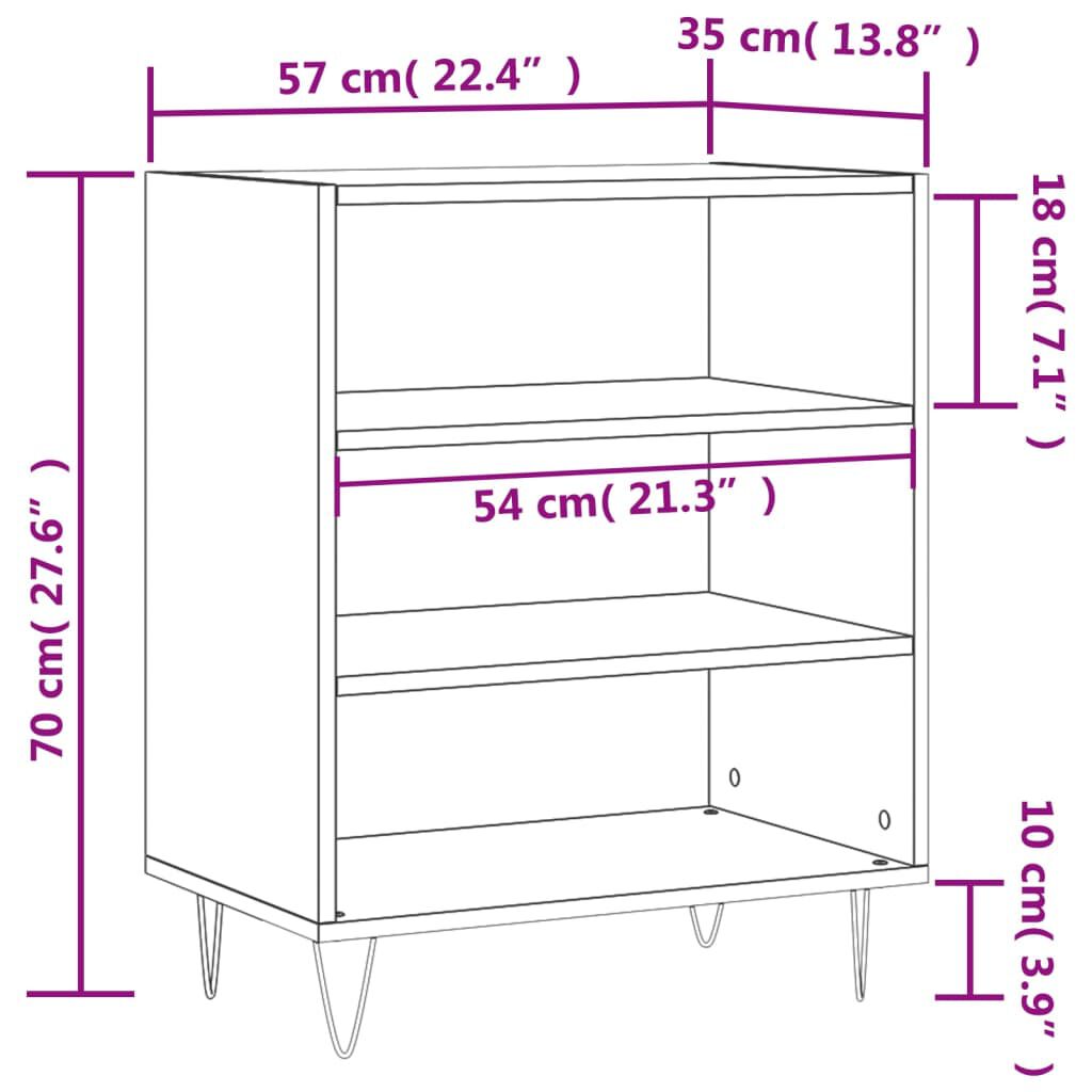 vidaXL Ντουλάπι Γκρι Σκυροδέματος 57x35x70 εκ. Επεξεργασμένο Ξύλο