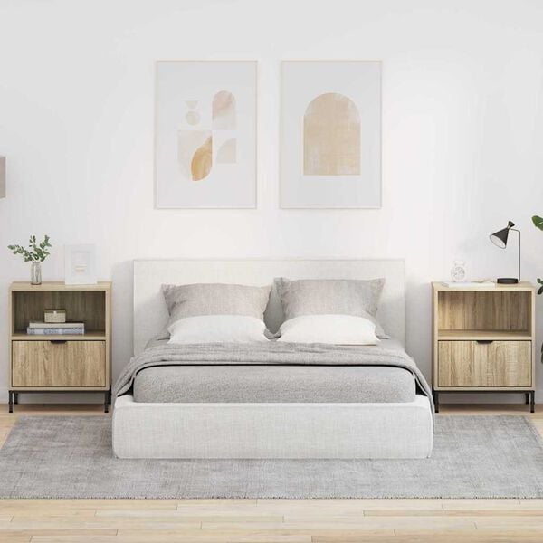 vidaXL &Kappa;&omicron;&mu;&omicron;&delta;ί&nu;&omicron; 2 pcs Sonoma &Delta;&rho;&upsilon;&sigmaf; 49 x 36 x 61 &epsilon;&kappa; &Epsilon;&pi;&epsilon;&xi;&epsilon;&rho;&gamma;&alpha;&sigma;&mu;έ&nu;&omicron; &xi;ύ&lambda;&omicron;