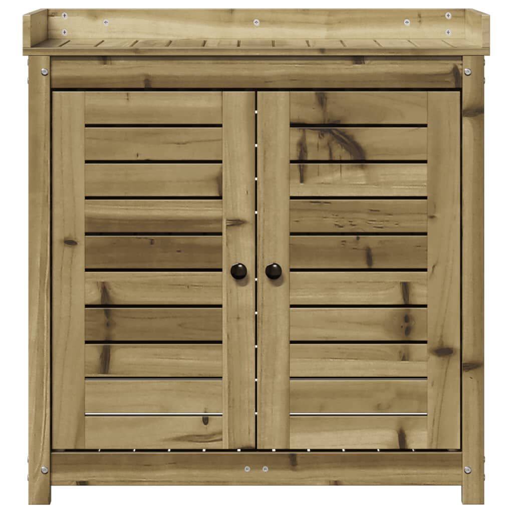 vidaXL Τραπέζι Κηπουρικής με Ράφια 82,5x50x86,5 εκ. Εμποτ. Ξύλο Πεύκου