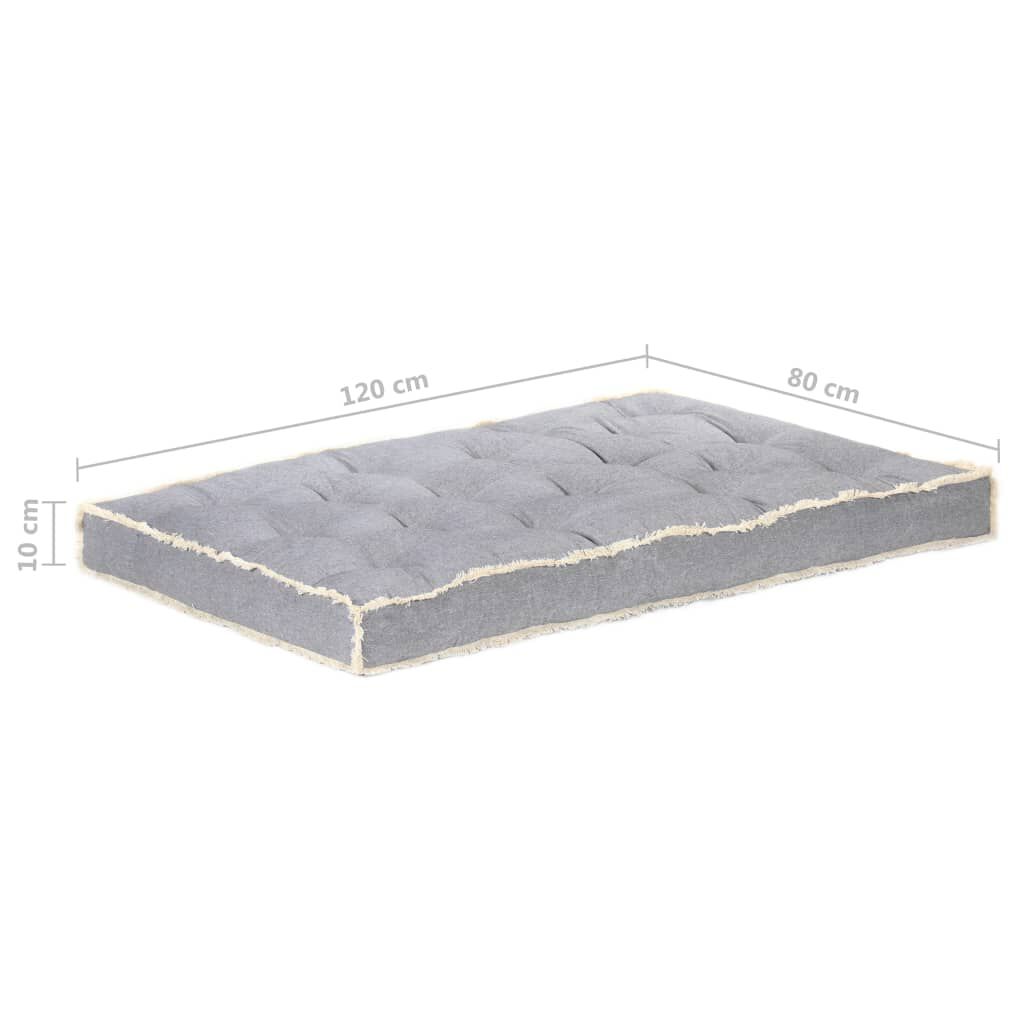 vidaXL Μαξιλάρι Καναπέ Παλέτας Ανθρακί 120 x 80 x 10 εκ.