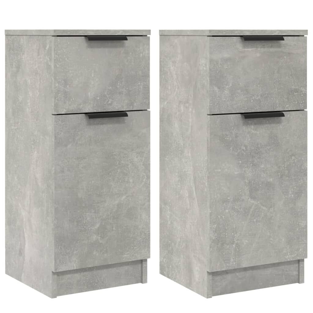 vidaXL Ντουλάπια 2 τεμ. Γκρι Σκυροδέματος 30x30x70 εκ. Επεξεργ. Ξύλο