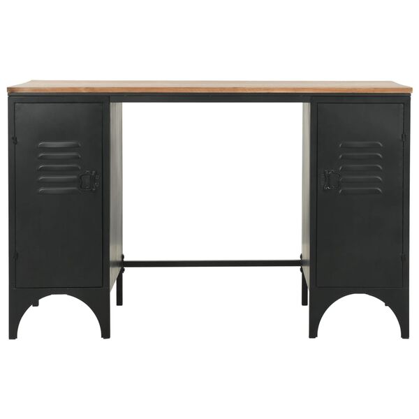 vidaXL Γραφείο με Ντουλάπια 120 x 50 x 76 εκ. Μασίφ Ξύλο Ελάτης/Ατσάλι