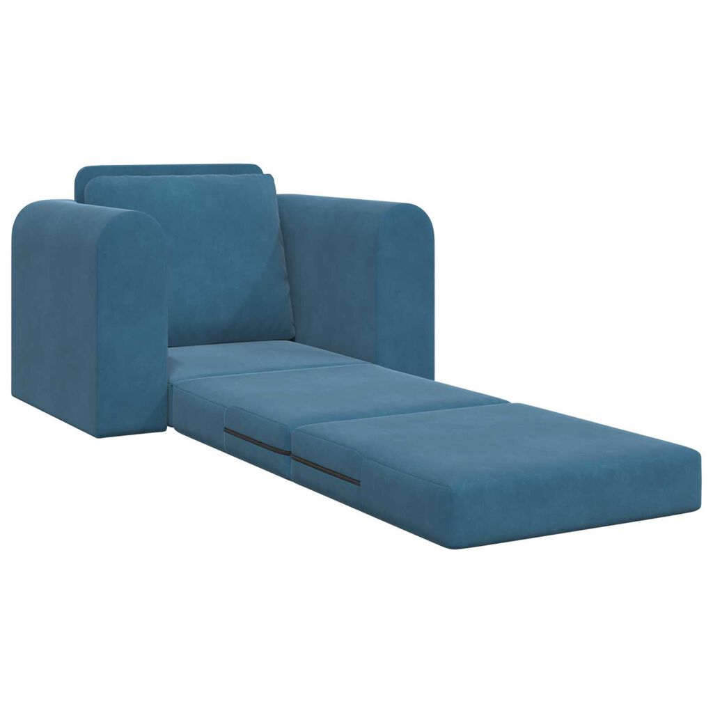 vidaXL Καναπές Κρεβάτι 2 σε 1 Μπλε 98x71x83 εκ. Βελούδο