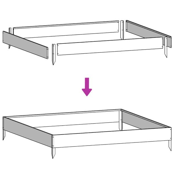 vidaXL Ζαρντινιέρα Υπερυψωμένη 100x100x18,5 εκ. Γαλβανισμένο Χάλυβα