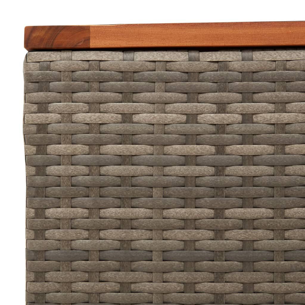 vidaXL Τραπέζι Κήπου Γκρι 55x55x37 εκ. Συνθετικό Ρατάν / Ξύλο Ακακίας