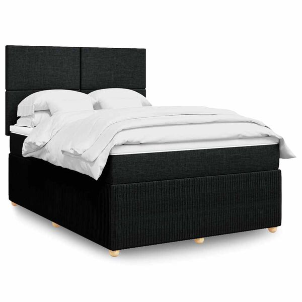 vidaXL &Kappa;&rho;&epsilon;&beta;ά&tau;&iota; Boxspring &mu;&epsilon; &Sigma;&tau;&rho;ώ&mu;&alpha; &Mu;&alpha;ύ&rho;&omicron; 140x200 &epsilon;&kappa;. &Upsilon;&phi;&alpha;&sigma;&mu;ά&tau;&iota;&nu;&omicron;
