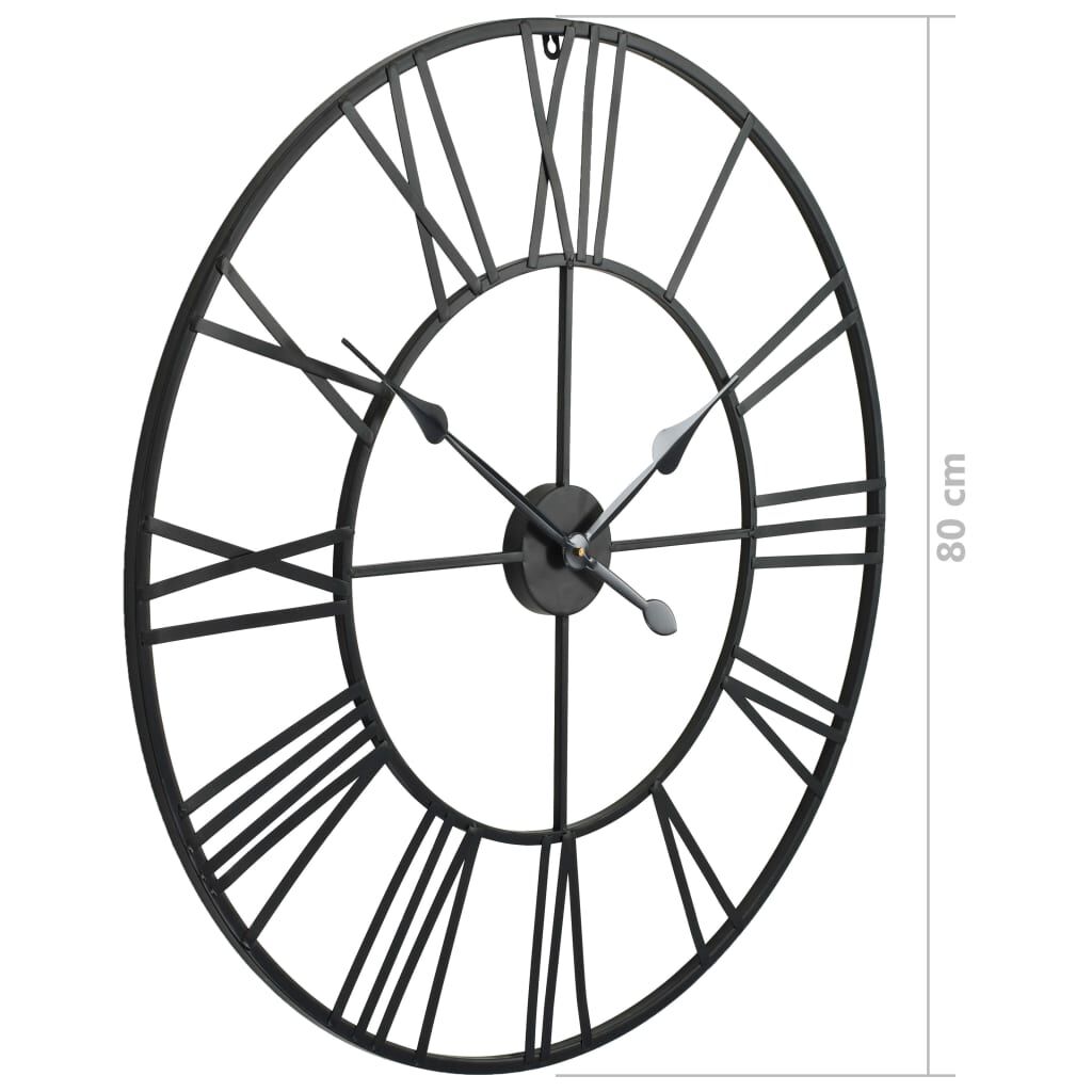 vidaXL Ρολόι Τοίχου Vintage XXL 80 εκ. Μεταλλικό με Μηχανισμό Quartz