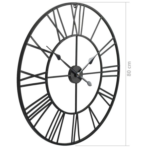 vidaXL Ρολόι Τοίχου Vintage XXL 80 εκ. Μεταλλικό με Μηχανισμό Quartz