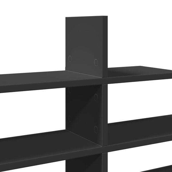 vidaXL Ράφι Τοίχου Μαύρη 124,5x18x60,5 εκ. από Επεξεργασμένο Ξύλο