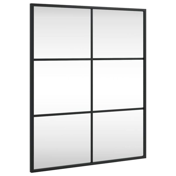 vidaXL Καθρέφτης Ορθογώνιος Μαύρος 50 x 60 εκ. από Σίδερο