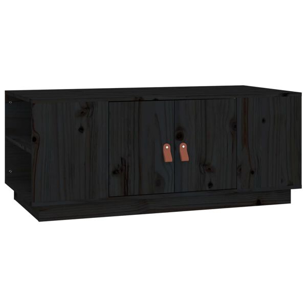 vidaXL Τραπεζάκι Σαλονιού Μαύρο 100x50x41 εκ. από Μασίφ Ξύλο Πεύκου