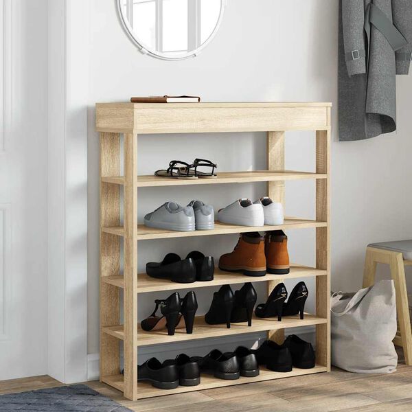 Ράφι παπουτσιών vidaXL Sonoma Oak 80x30x98 cm Κατασκευασμένο ξύλο
