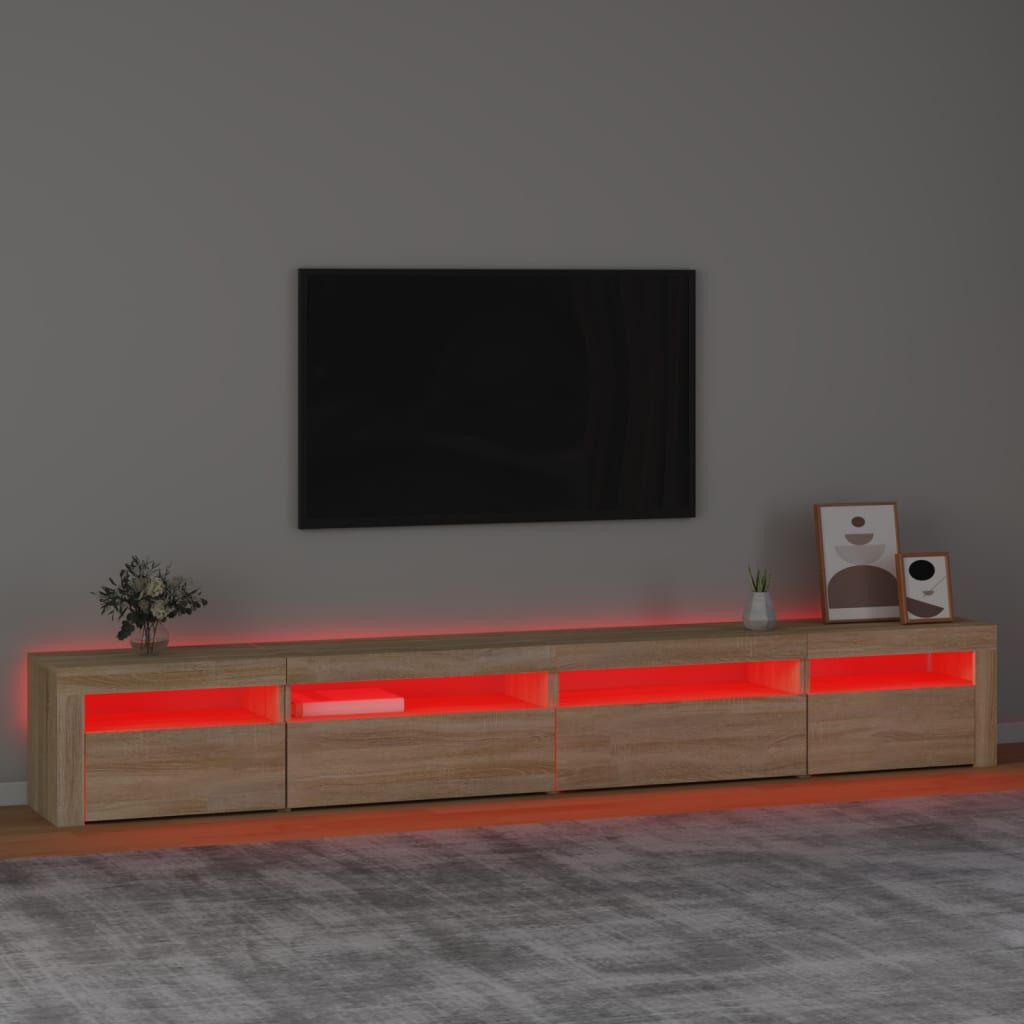 vidaXL Έπιπλο Τηλεόρασης με LED Sonoma Δρυς 270x35x40 εκ.