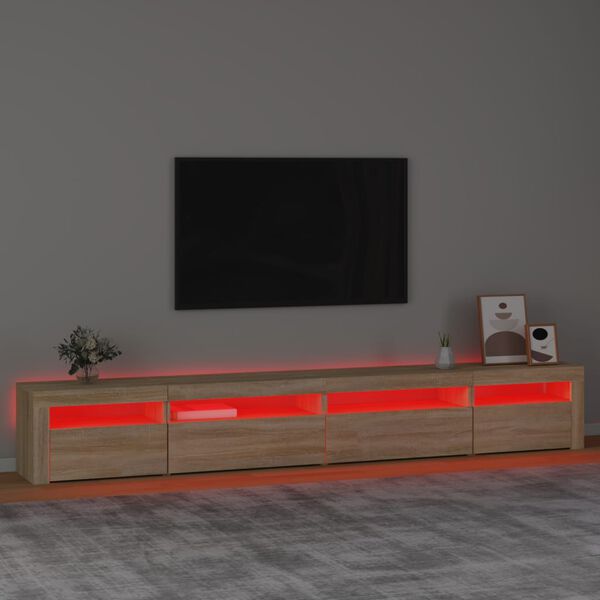 vidaXL Έπιπλο Τηλεόρασης με LED Sonoma Δρυς 270x35x40 εκ.