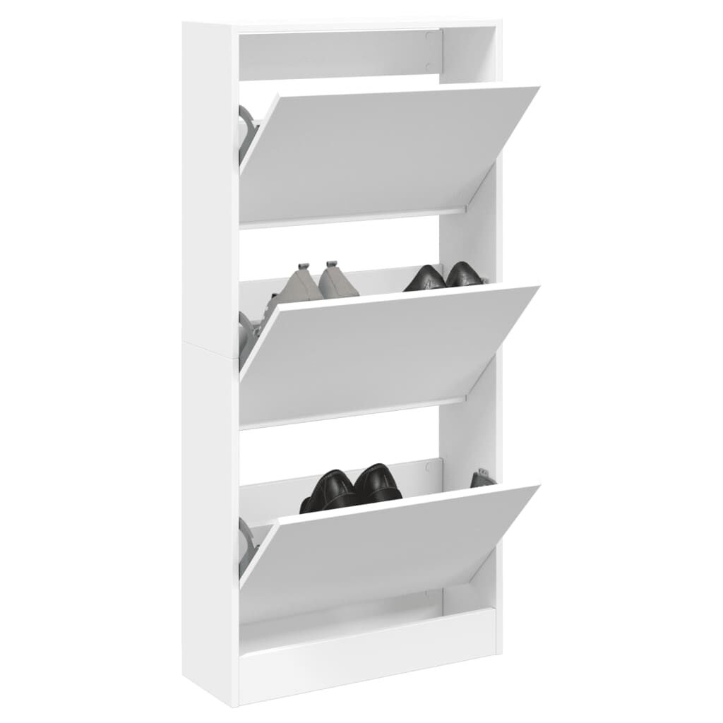 vidaXL Παπουτσοθήκη Λευκή 60x21x125,5 εκ. από Επεξεργασμένο Ξύλο