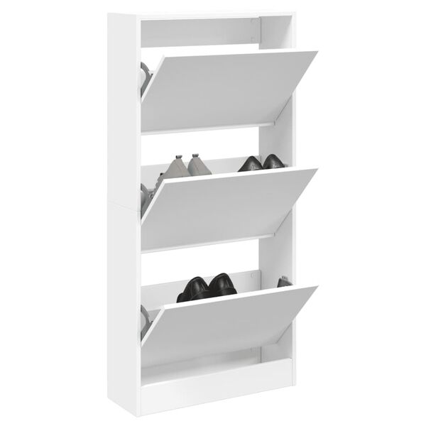 vidaXL Παπουτσοθήκη Λευκή 60x21x125,5 εκ. από Επεξεργασμένο Ξύλο