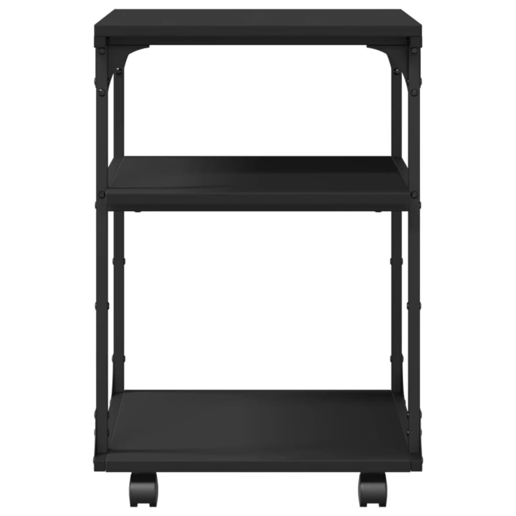 vidaXL Βάση Εκτυπωτή 3 Επιπέδων Μαύρη 43x48x64 εκ. Επεξεργασμένο Ξύλο