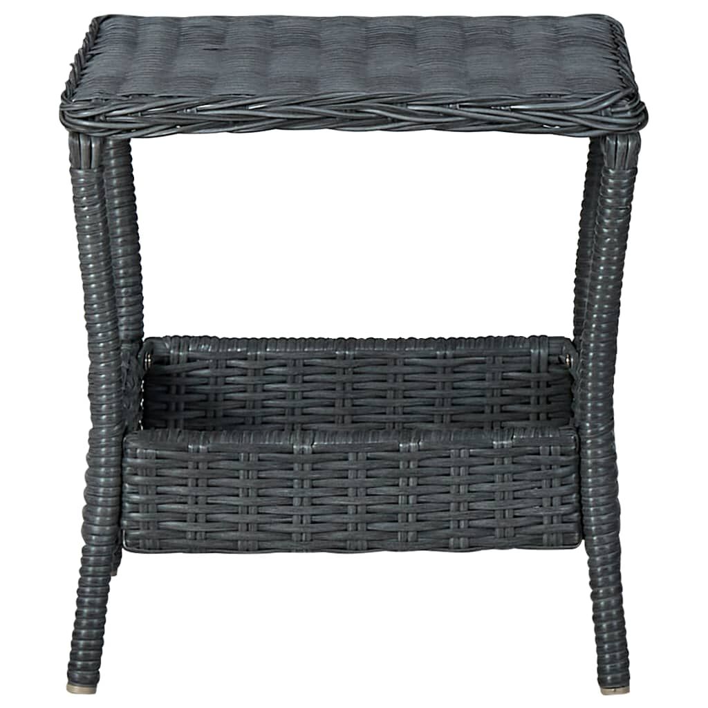 vidaXL Τραπεζάκι Κήπου Σκούρο Γκρι 45 x 45 x 46,5 εκ. Συνθετικό Ρατάν