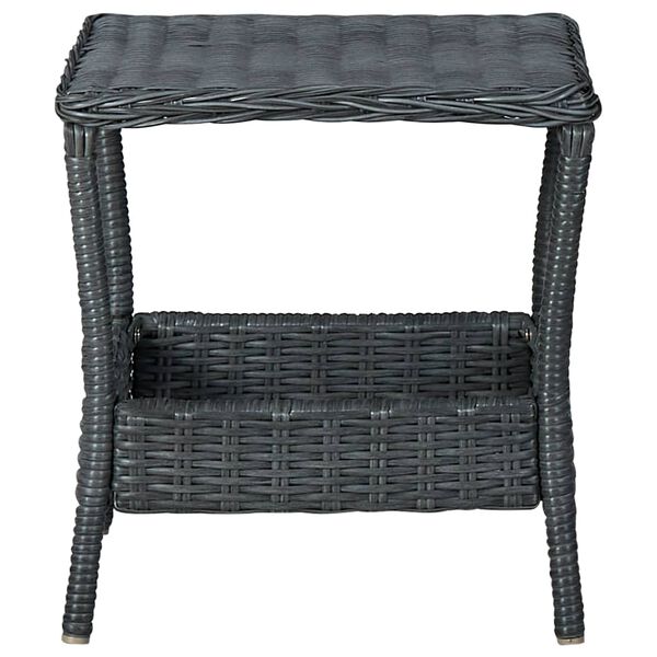 vidaXL Τραπεζάκι Κήπου Σκούρο Γκρι 45 x 45 x 46,5 εκ. Συνθετικό Ρατάν