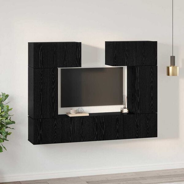 vidaXL Σετ επίπλου τηλεόρασης 6 pcs Μαύρη δρυς 80 x 30 x 30 εκ