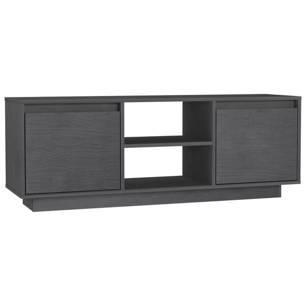vidaXL Έπιπλο Τηλεόρασης Γκρι 110 x 30 x 40 εκ. από Μασίφ Ξύλο Πεύκου