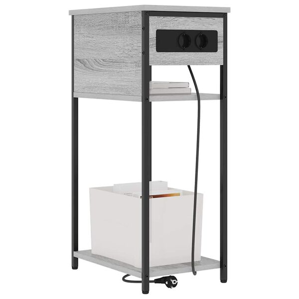 vidaXL Κομοδίνο Γκρι sonoma 41 x 28 x 76 εκ. Επεξεργασμένο ξύλο