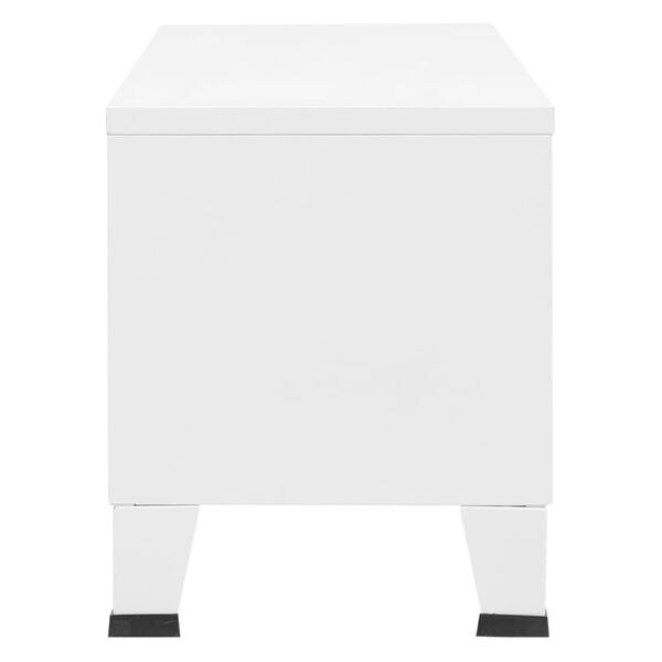 vidaXL Έπιπλο Τηλεόρασης Βιομηχανικό Λευκό 105 x 35 x 42 εκ. Μεταλλικό