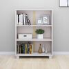 vidaXL Βιβλιοθήκη HAMAR Λευκή 85 x 35 x 112 εκ. από Μασίφ Ξύλο Πεύκου