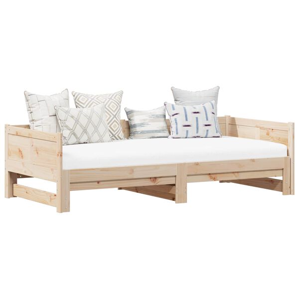 vidaXL Κρεβάτι ημέρας με αναδιπλούμενο μηχανισμό Φυσικό 180 x 200 cm