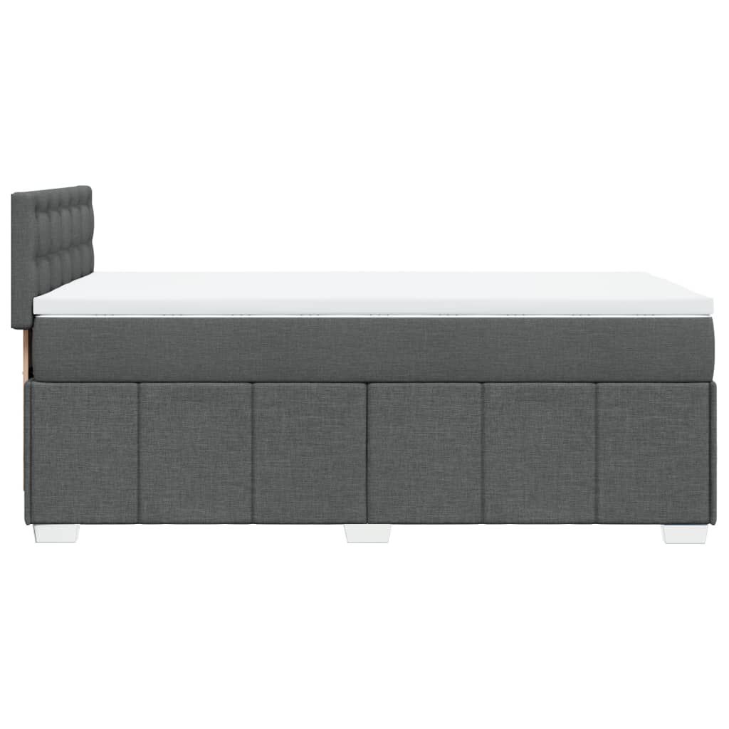 vidaXL Κρεβάτι Boxspring με Στρώμα Σκούρο Γκρι 90x190 εκ. Υφασμάτινο