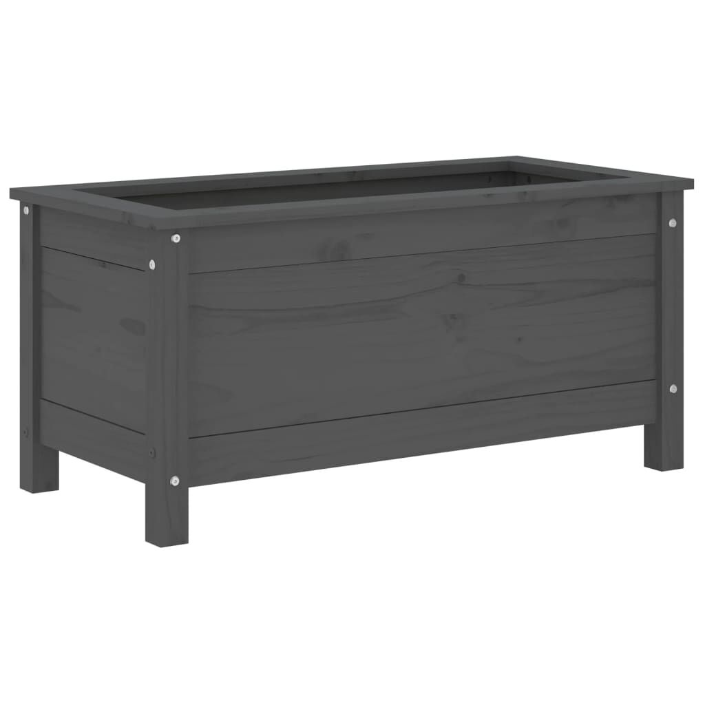 vidaXL Ζαρντινιέρα Γκρι 82,5 x 40 x 39 εκ. από Μασίφ Ξύλο Πεύκου