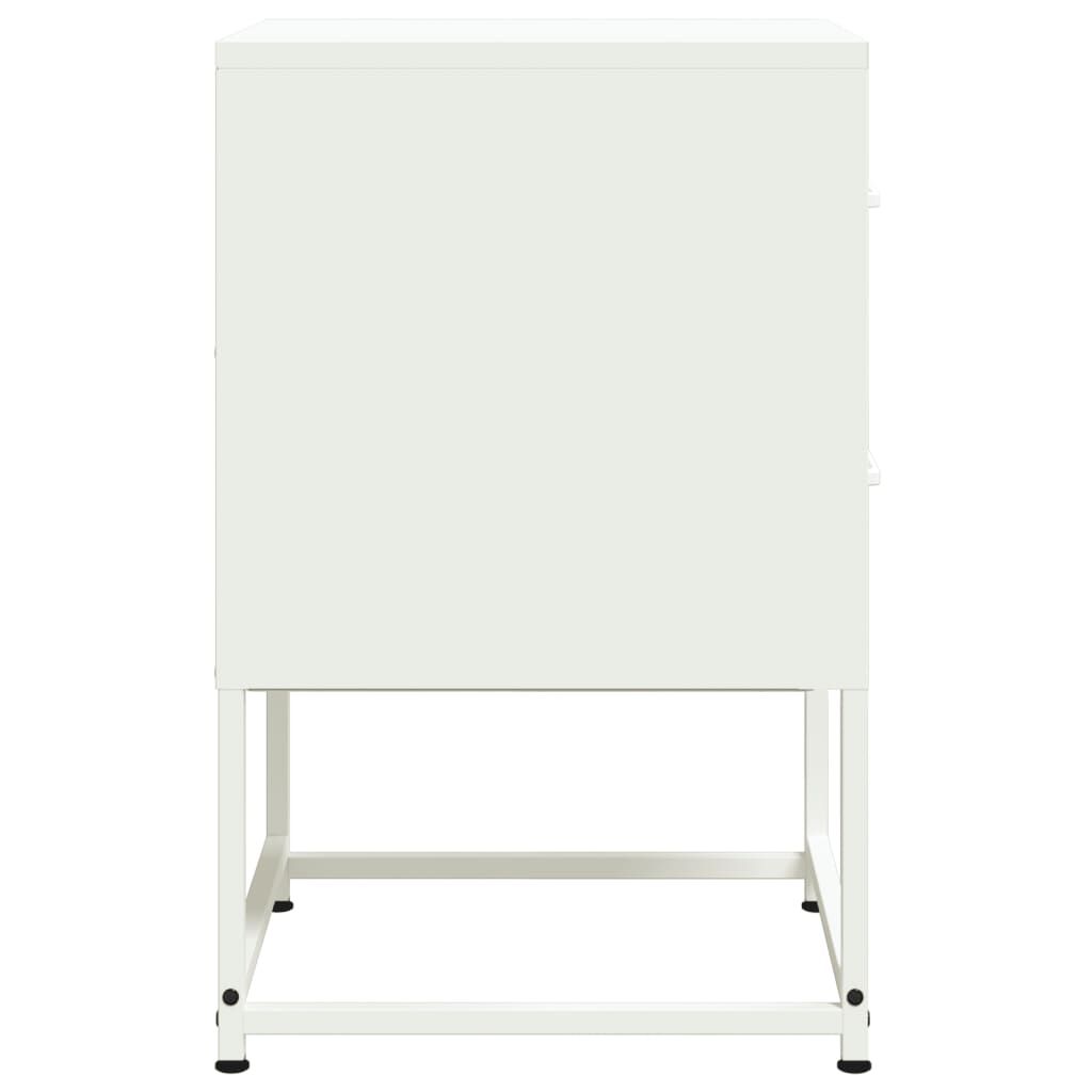 vidaXL Κομοδίνα 2 τεμ. Λευκό 36x39x60,5 εκ. από Χάλυβα