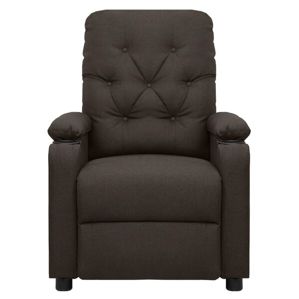 vidaXL Πολυθρόνα Μασάζ Ηλεκτρική Σκούρο Καφέ Υφασμάτινη