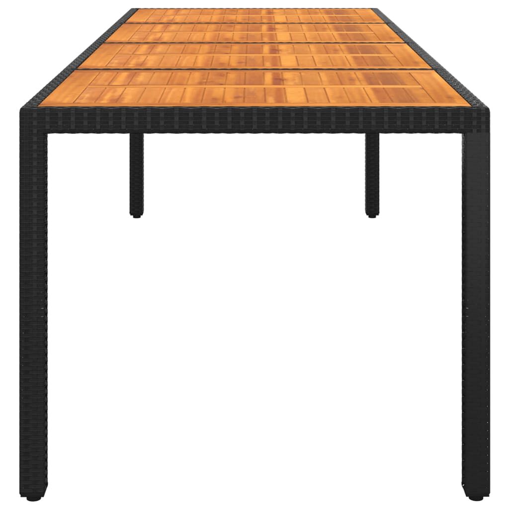 vidaXL Τραπέζι Κήπου Μαύρο 250x100x75 εκ. Ξύλο Ακακίας/Συνθετικό Ρατάν