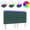 vidaXL Κεφαλάρι LED με φώτα λωρίδας LED Σκούρο πράσινο 90 cm Βελούδο